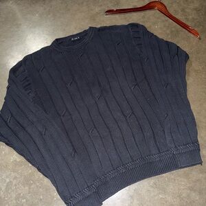Vintage 2000s Nautica Ribbed Cable Knitted Boxy Sweater